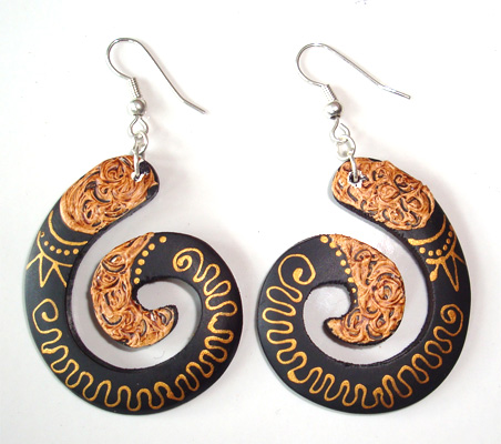Wooden Handpainted Earring