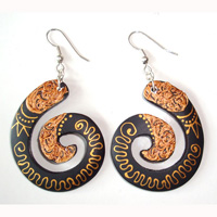 Wooden Handpainted Earring