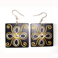 Wooden Handpainted Earring