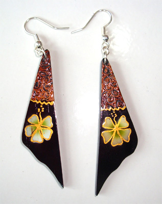 Wooden Handpainted Earring