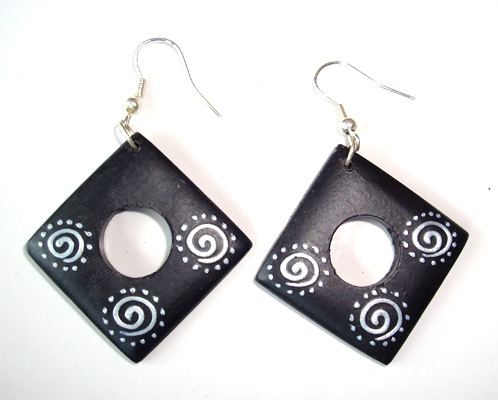 Wooden Handpainted Earring