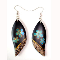 Wooden Handpainted Earring