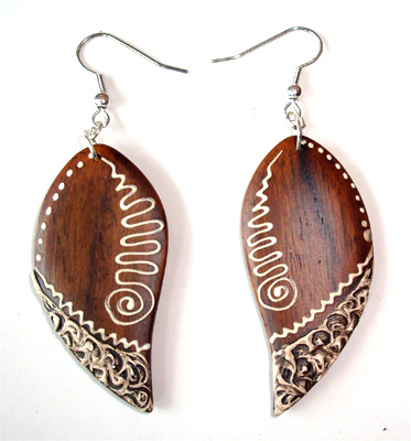 Wooden Handpainted Earring