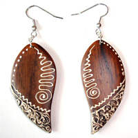 Wooden Handpainted Earring