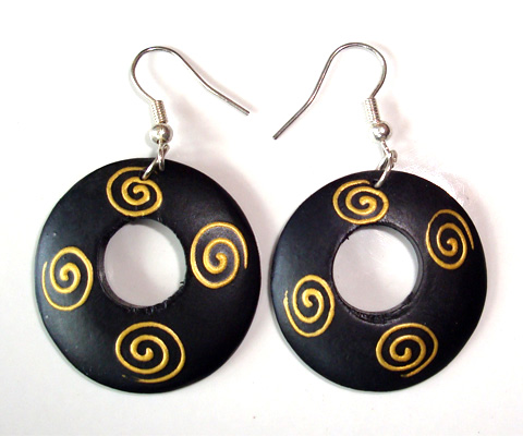 Wooden Handpainted Earring