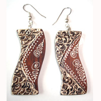 Wooden Handpainted Earring