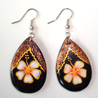 Wooden Handpainted Earring