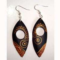 Wooden Handpainted Earring