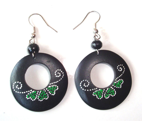 Wooden Handpainted Earring