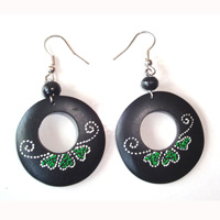 Wooden Handpainted Earring