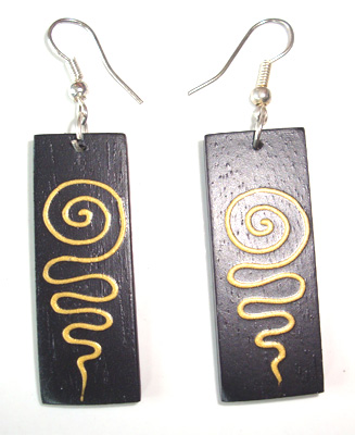 Wooden Handpainted Earring