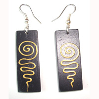 Wooden Handpainted Earring