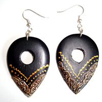 Wooden Handpainted Earring