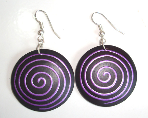Wooden Handpainted Earring
