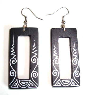 Wooden Handpainted Earring