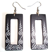 Wooden Handpainted Earring