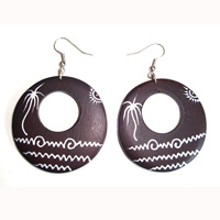 Wooden Handpainted Earring