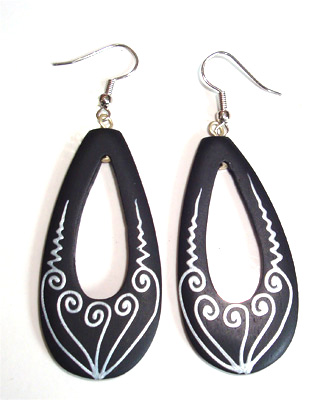 Wooden Handpainted Earring