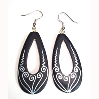 Wooden Handpainted Earring