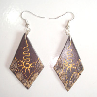 Wooden Handpainted Earring
