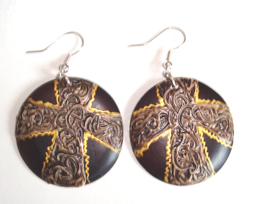Wooden Handpainted Earring