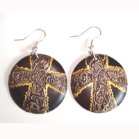 Wooden Handpainted Earring