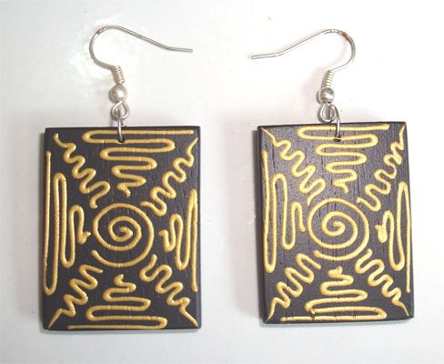 Wooden Handpainted Earring