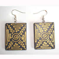 Wooden Handpainted Earring