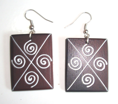 Wooden Handpainted Earring
