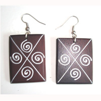 Wooden Handpainted Earring