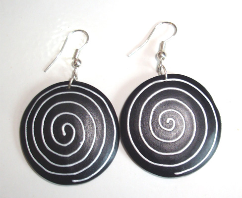 Wooden Handpainted Earring