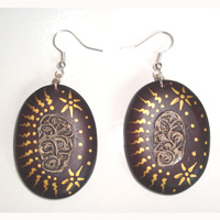 Wooden Handpainted Earring