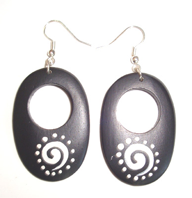 Wooden Handpainted Earring