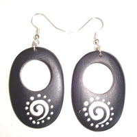 Wooden Handpainted Earring
