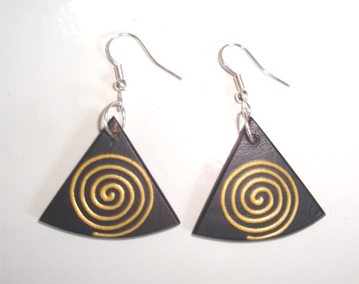 Wooden Handpainted Earring