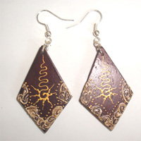 Wooden Handpainted Earring