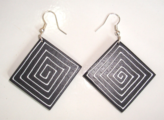 Wooden Handpainted Earring