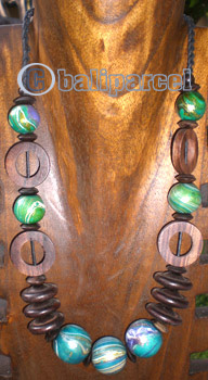 Necklace Wooden With String