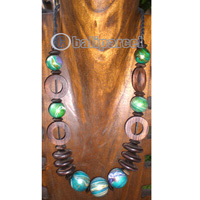 Necklace Wooden With String