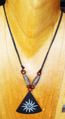 Handpainted Wooden Coconut Necklace