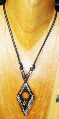 Handpainted Wooden Coconut Necklace