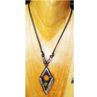 Handpainted Wooden Coconut Necklace