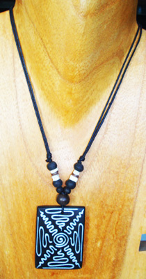 Handpainted Wooden Coconut Necklace