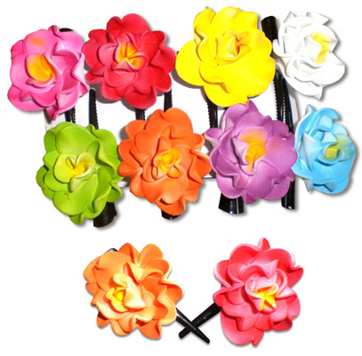 Hibiscus Hair Clip Bali, Handmade From Sponge