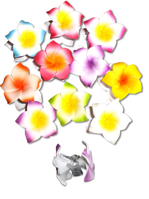 Hibiscus Hair Clip Bali, Handmade From Sponge