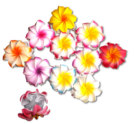 Hibiscus Hair Clip Bali, Handmade From Sponge