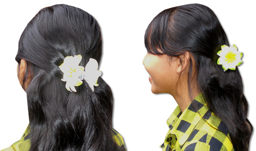 Hibiscus Hair Clip Bali, Handmade From Sponge