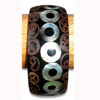Bangle Resin Inlaid With Shell And Cinnamon