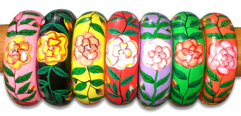 Bangle Wooden With Hanpainted