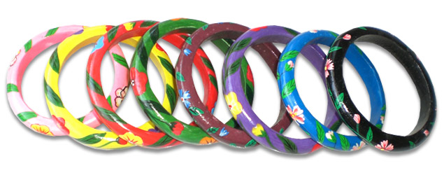 Bracelet Wooden With Hanpainted